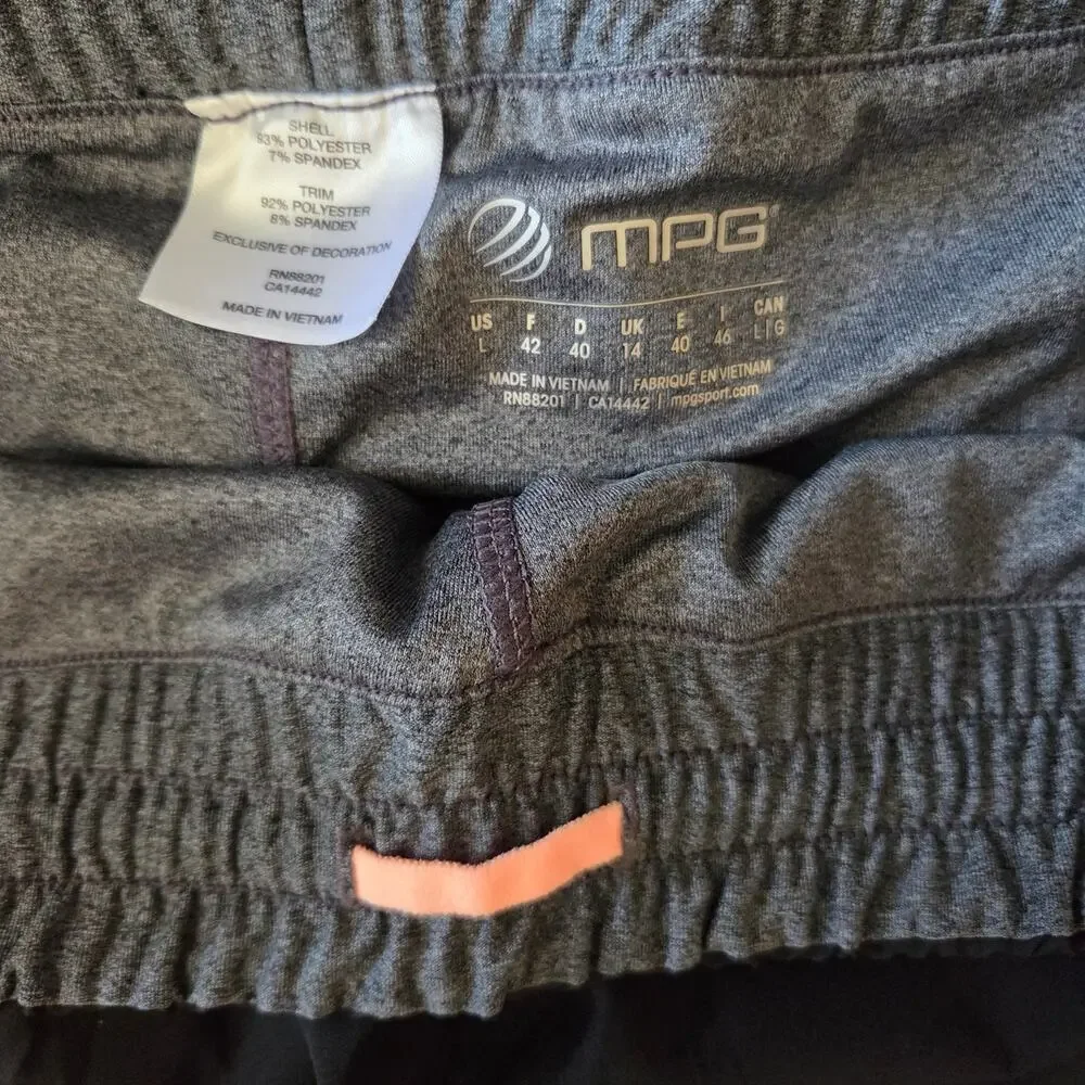 MPG Womens Running Shorts with attached under shorts Sz Large